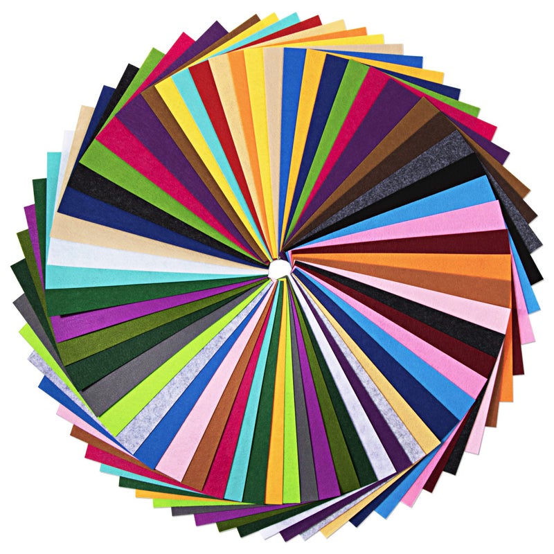Juasky 60 PCS Felt Fabric  8 x 12 inches Felt Fabric Sheets  Felt Craft  Felt Paper Assorted Color for Sewing  DIY Crafts  Crafting Projects  School Projects  Decoration - Image 1